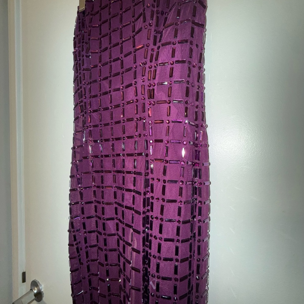 Oh Polly Deep Purple Beaded Dress